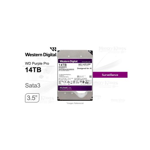 DISCO DURO 14TB WD PURPLE PRO 512MB Vigilancia