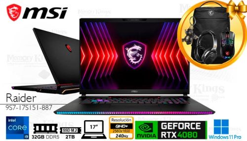 LAPTOP Core i9-14900HX MSI Raider GE78 HX 14VHG 32|2TB|17" GEFORCE RTX 4080 12GB, W11PRO