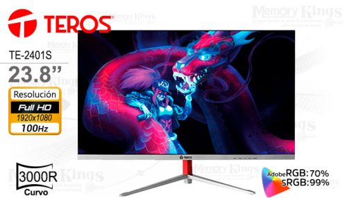 MONITOR 23.8 TEROS TE-2401S FHD 100HZ 5MS CURVO