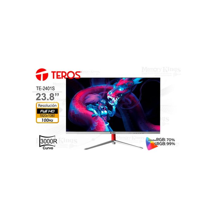 MONITOR 23.8 TEROS TE-2401S FHD 100HZ 5MS CURVO