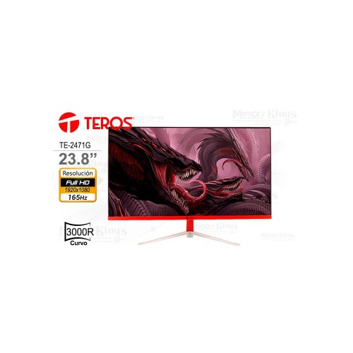 Monitor curvo gaming TEROS TE- 2471G, 23.8" FHD VA, 165 Hz, 2 ms, HDMI, DP