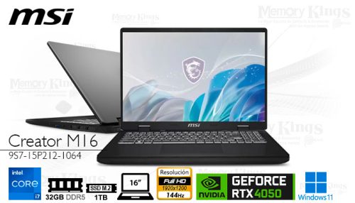 LAPTOP Core i7-14700HX MSI Creator M16 HX C14VEG 32|1TB|16" GEFORCE RTX 4050 6GB, W11PRO