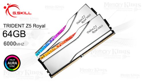 MEMORIA DDR5 64GB 6000 CL30 G.SKILL Trident Z5 Royal Neo (2x32GB) AMD EXPO SILVER