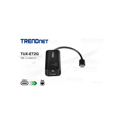 ADAPTADOR USB-C a RED 2.5 GBASE TRENDNET TUC-ET2G