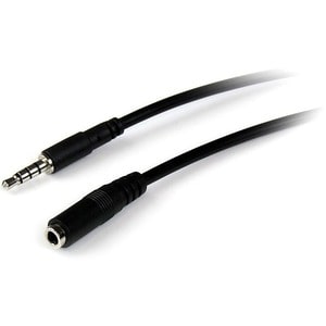 Cable de 2m de Extension de Audifonos con Microfono Mini-Jack 3.5mm 4 pines Macho a Hembra
