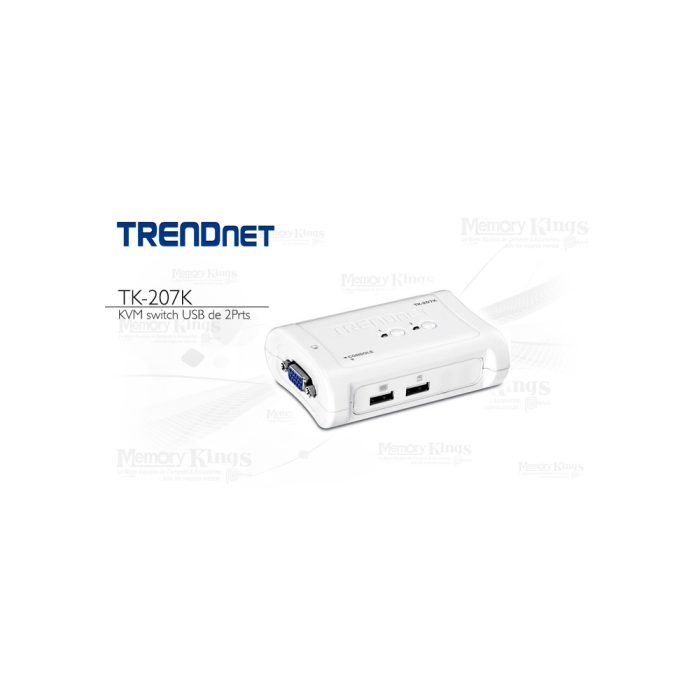 SWITCH KVM USB 2pt TRENDNET TK-207K 2-cables
