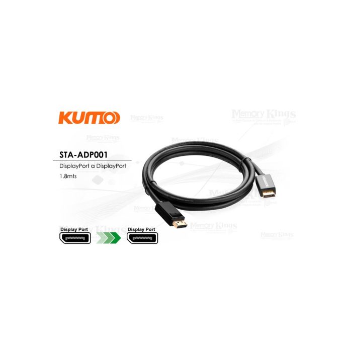 CABLE DisplayPort a DisplayPort 2mts KUMO 8k