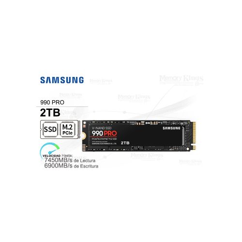 Unidad En Estado Solido Samsung 990 Pro 2Tb M.2 2280, Pcie Gen 4.0 X4, Nvme 2.0