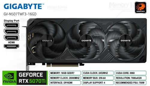 GEFORCE RTX 5070 Ti 16GB 256 bit GIGABYTE WINDFORCE SFF