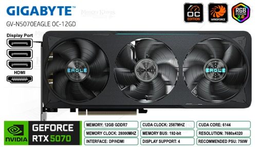 Vga 12G Gb Rtx5070 Eagle Oc D7