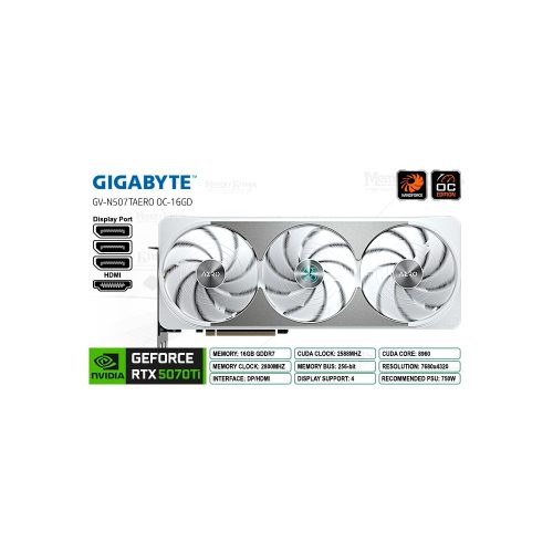 Tarjeta De Video Gigabyte Geforce Rtx 5070 Ti Aero Oc 16G, 16 Gb Gddr7, Pcie Gen 5.0