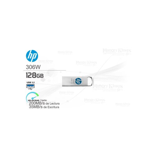 MEMORIA USB 128GB HP 306W METAL SILVER