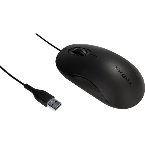 Targus AMU81USZ Mouse - USB - Óptico - 3 Botón(es) - Negro mate - Cable - 1000 dpi - Rueda de desplazamiento - Simétrico