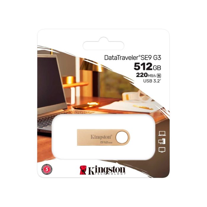 MEMORIA USB 512GB KINGSTON DT SE9 G3 METAL GOLD