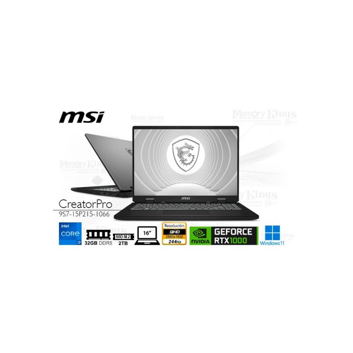 LAPTOP Core i7-14700HX MSI CreatorPro M16 HX 32|2TB|16" GEFORCE RTX 1000 Ada 8GB, W11PRO