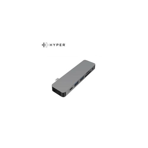 HUB USB-C HYPER 7 IN 1 HDMI/USB-A 3.0/CARD READER/USB-C POWER DELIVERY 60W (GN21D-GRAY)
