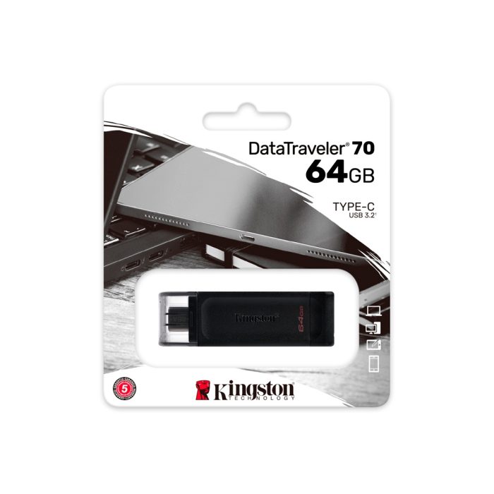 MEMORIA USB-C 64GB KINGSTON DT70 BLACK