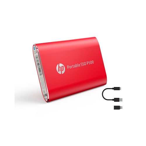 Unidad de Estado Solido Externo (SSD) Portatil HP P500, 1TB, USB-C 3.2 Gen 1, Color Rojo