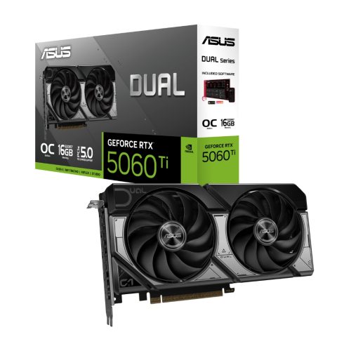 Tarjeta de video ASUS DUAL-RTX5060TI-O16G, 16GB GDDR7, PCIe Gen 5.0