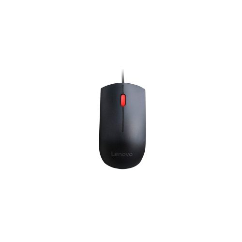 Mouse óptico Lenovo Essential, 1600 dpi, USB, Negro, presentación en caja.