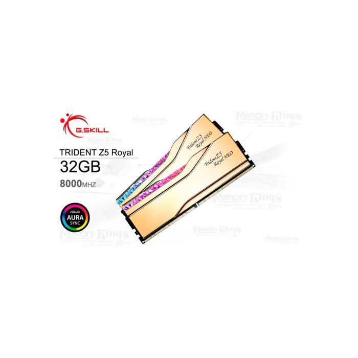 MEMORIA DDR5 32GB 8000 CL38 G.SKILL Trident Z5 Royal Neo (2x16GB) AMD EXPO GOLD