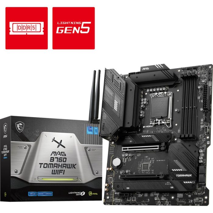 Placa Madre MSI MAG B760 Tomahawk WiFi ATX LGA 1700 DDR5 256GB 6400MHz – Ideal para Gamers