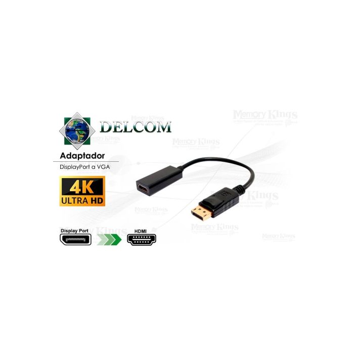 Adaptador DisplayPort a HDMI Delcom 4K FHD - Conexión de alta definición para tus dispositivos
