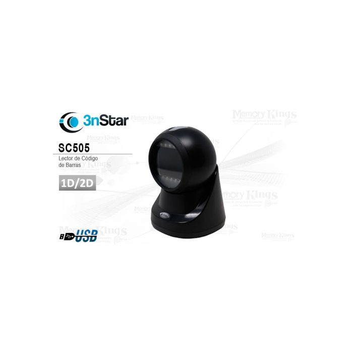 LECTOR CODIGO BARRAS 3nSTAR SC505 1D 2D USB Omni D Direccional