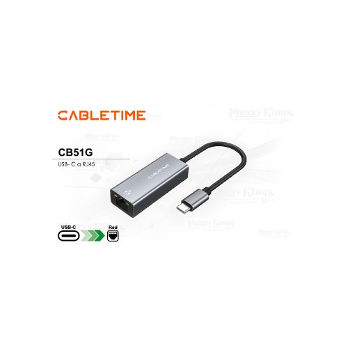 ADAPTADOR DE USB 3.0 a RJ45 CABLETIME CB51G USB-C