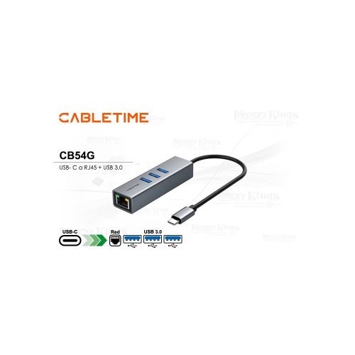 ADAPTADOR DE USB-C a RJ45 CABLETIME CB54G USB-C