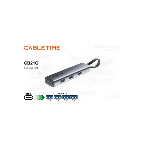 ADAPTADOR HUB CABLETIME CB21G 4pt USB3.0 USB-C