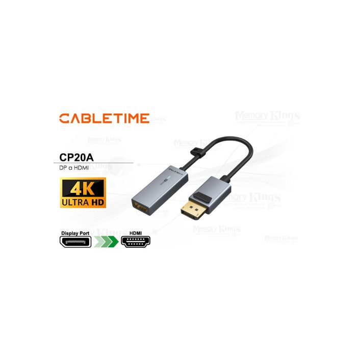 ADAPTADOR DP a HDMI CABLETIME CP20A 4K 60HZ