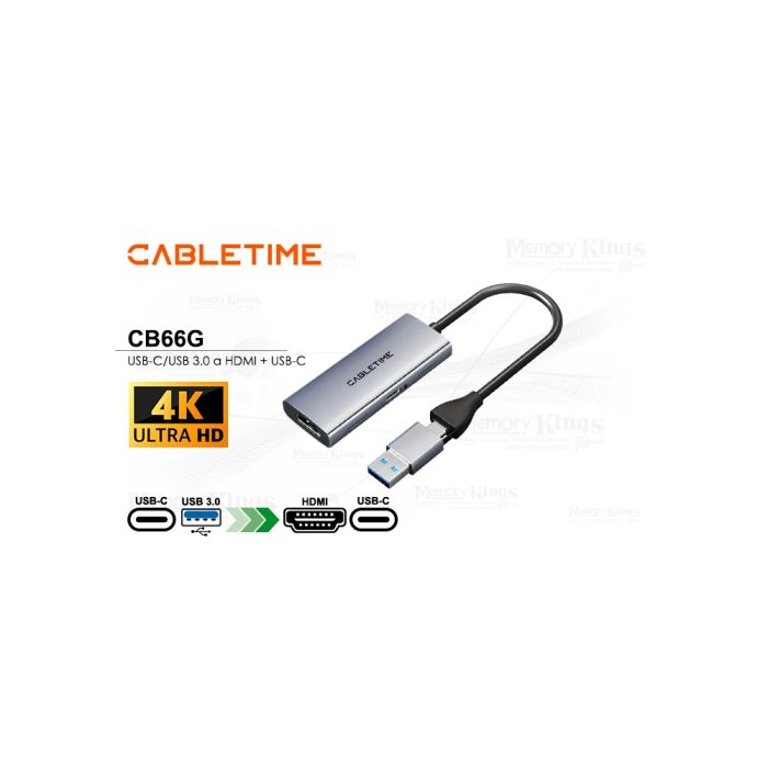ADAPTADOR HDMI a USB-A USB-C CABLETIME CB66G 100W
