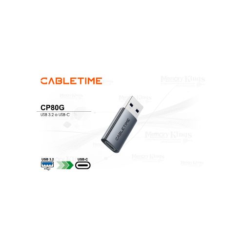 ADAPTADOR USB-A a USB-C CABLETIME CP80G 10GBPS