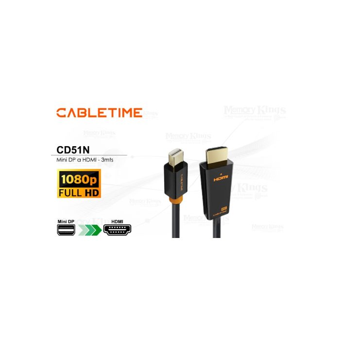 CABLE mini DP a HDMI 3mts CABLETIME CD51N
