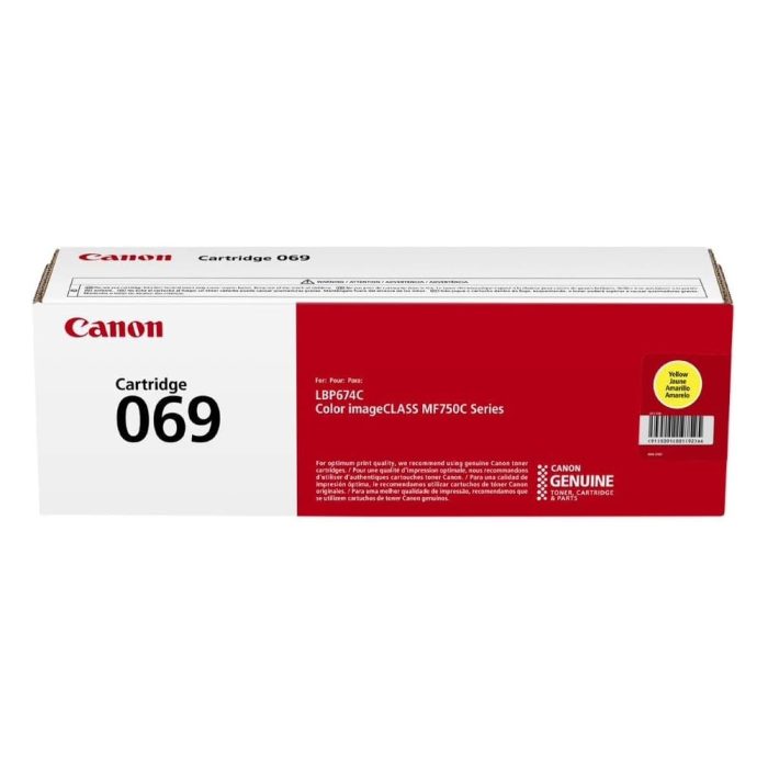 Tóner amarillo de alta capacidad Canon 069 para MF753Cdw, MF751Cdw y LBP674Cdw - Original