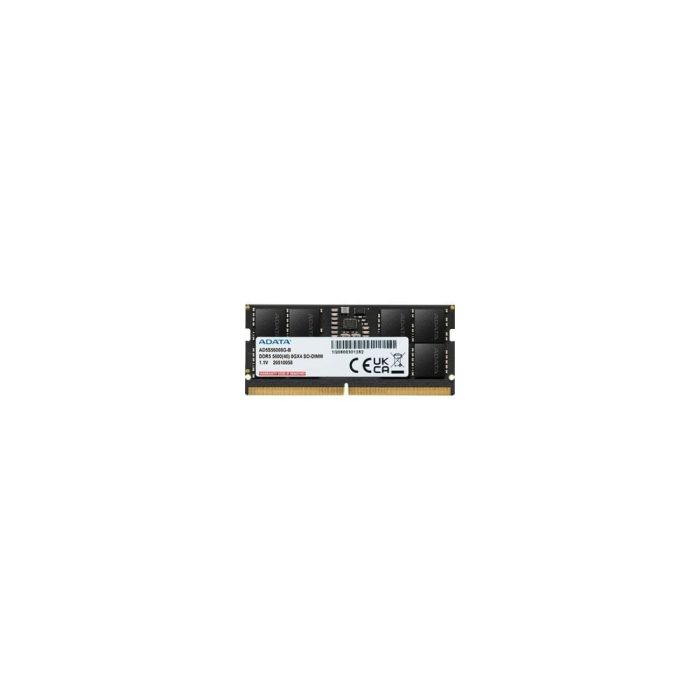 Módulo RAM Adata AD5S56008G-S para Computadora de escritorio, Placa Base - 8GB (1 x 8GB) - DDR5-5600/PC5-44800 DDR5 SDRAM - 5600MHz - CL46 - 1.10V - ECC en matriz - 262-pin - SoDIMM - Toda la vida útil Garantía