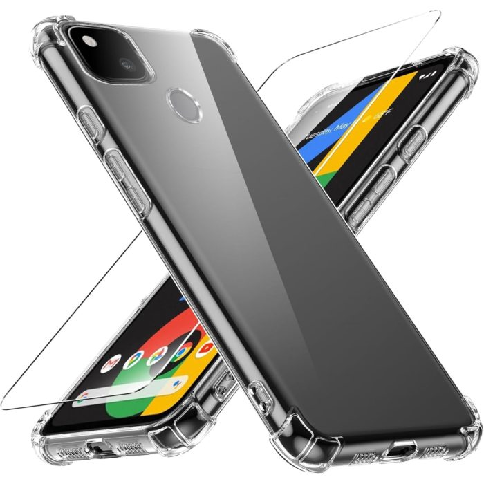 Funda flexible y resistente para Google Pixel 4A de silicona transparente, antiamarillamiento - IKZIWREO