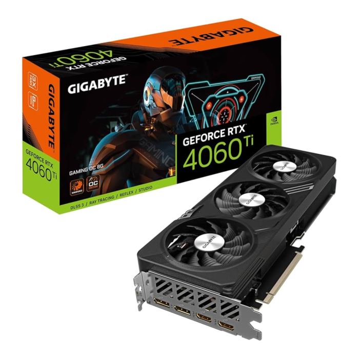 TARJETA DE VIDEO GIGABYTE 4060 GAMING OC 8G 3 VENTILADORES WINDFORCE