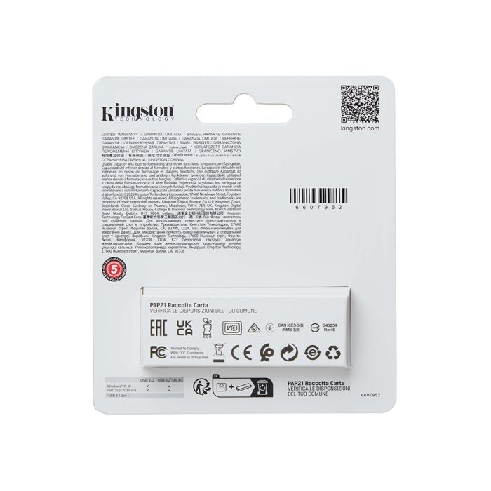 Memoria Flash USB Kingston DataTraveler Exodia S, 256GB, interfaz: USB 3.2 Gen 1, Naranja