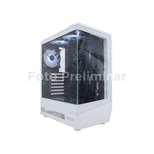 Case gamer TEROS TE-1322G, Mid Tower, USB 3.0 / USB 2.0, audio, ventilador ARGB, blanco