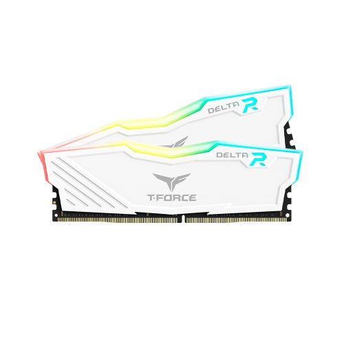 Memoria TEAMGROUP T-FORCE DELTA RGB 16GB (2 x 8GB) DDR4-3600MHz, CL18, 1.35V, RGB, Blanco