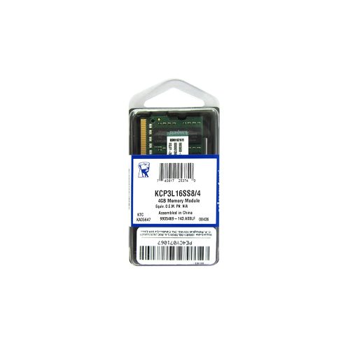 Memoria Kingston KCP3L16SS8/4, 4 GB, DDR3, 1600 MHz, SODIMM.