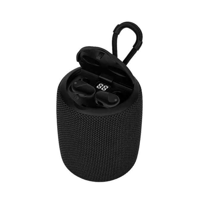 Parlante/audífono TEROS TE-6033N, bluetooth, 5 W, 1200 mAh, negro