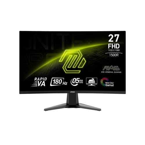 Monitor curvo gaming MSI MAG-27C6F, 27" FHD Rapid VA, 180 Hz, 0.5 ms, HDMI, DP