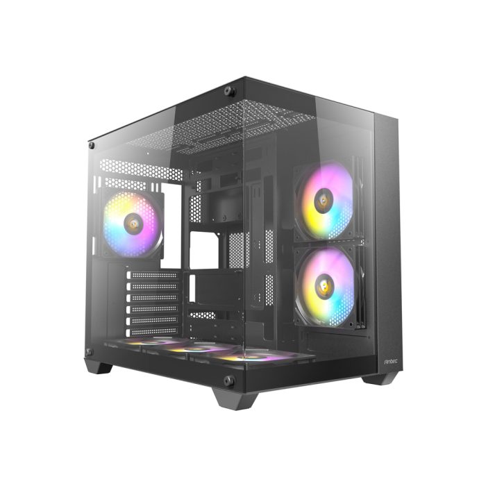 Caja Mid Tower Antec CX800 ARGB con 3 ventiladores LED, color negro, excelente ventilación y diseño elegante