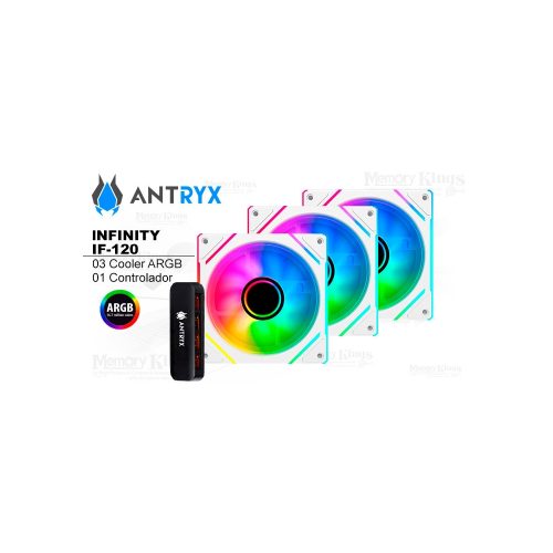Ventilador ARGB Antryx Infinity IF-120 de 120mm - Kit 3 en 1 para refrigeración eficiente