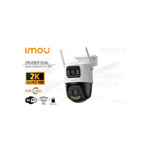 Cámara Domo WiFi IMOU Cruiser Dual 8MP - 2K Quad HD, Visión Día/Noche, PTZ, Resistente al Agua IP66