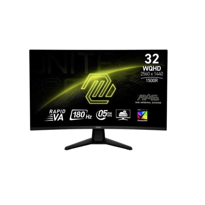 Monitor curvo MSI MAG-32CQ6F de 32" WQHD, 180Hz y 0.5ms - Experiencia visual inmersiva