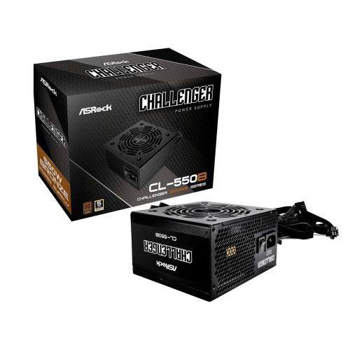 Fuente de Poder ASRock Challenger CL-550B 550W 80 Plus Bronze con Ventilador Silencioso y PFC Activo